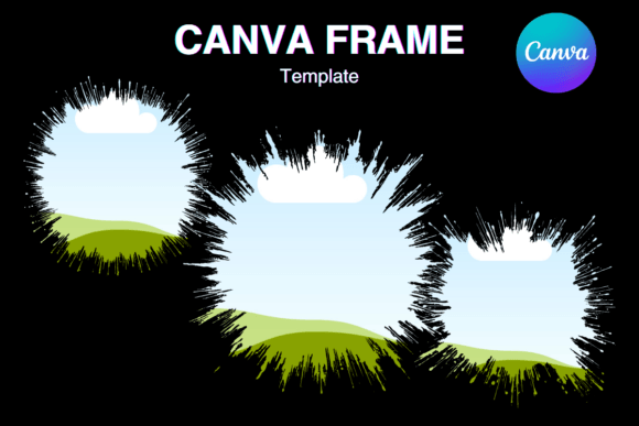 Watercolor splash editable Canva frame templates