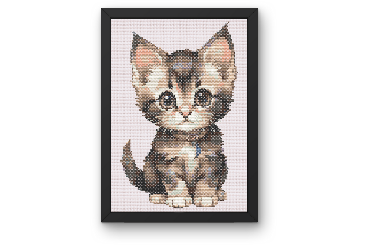 Watercolour Cute Kitten Cross Stitch