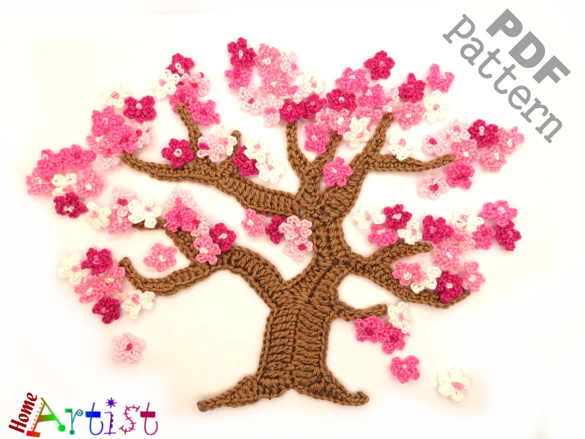 100 Flowers Tree Crochet Applique