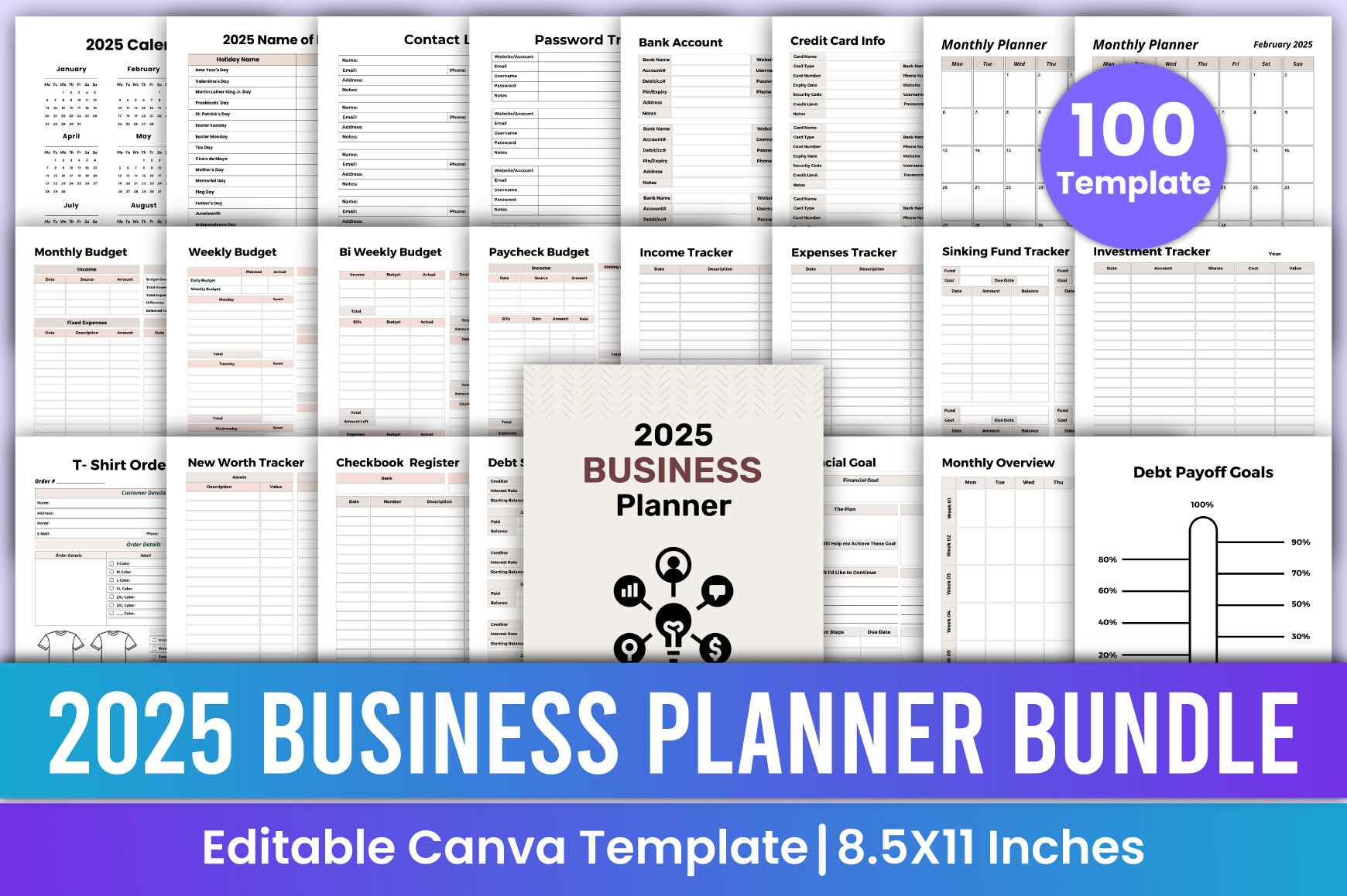 2025 Business Planner Bundle Canva Kdp Graphic by Mustafiz · Creative ...