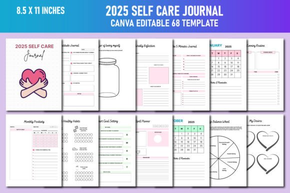 2025 Self Care Journal Canva KDP