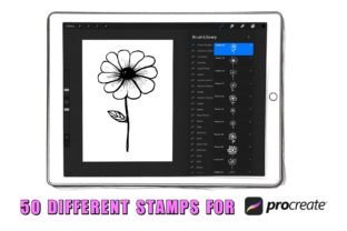 50 Flower Doodles Procreate Stamps Graphic by ProcreateSale · Creative ...