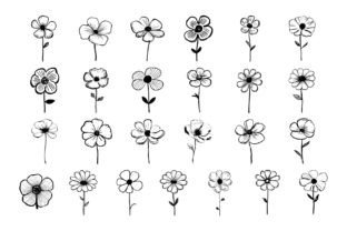 50 Flower Doodles Procreate Stamps Graphic by ProcreateSale · Creative ...