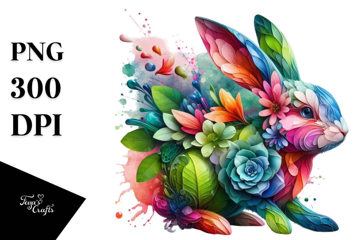 Abstract Vibrant Bunny PNG Graphic by Anastasia Feya · Creative Fabrica