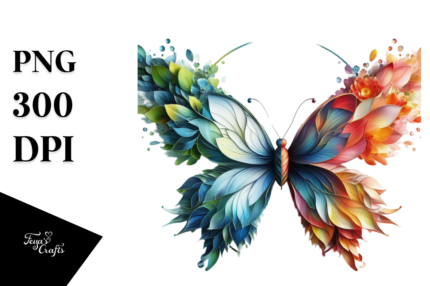 Abstract Vibrant Butterfly PNG Graphic by Anastasia Feya · Creative Fabrica
