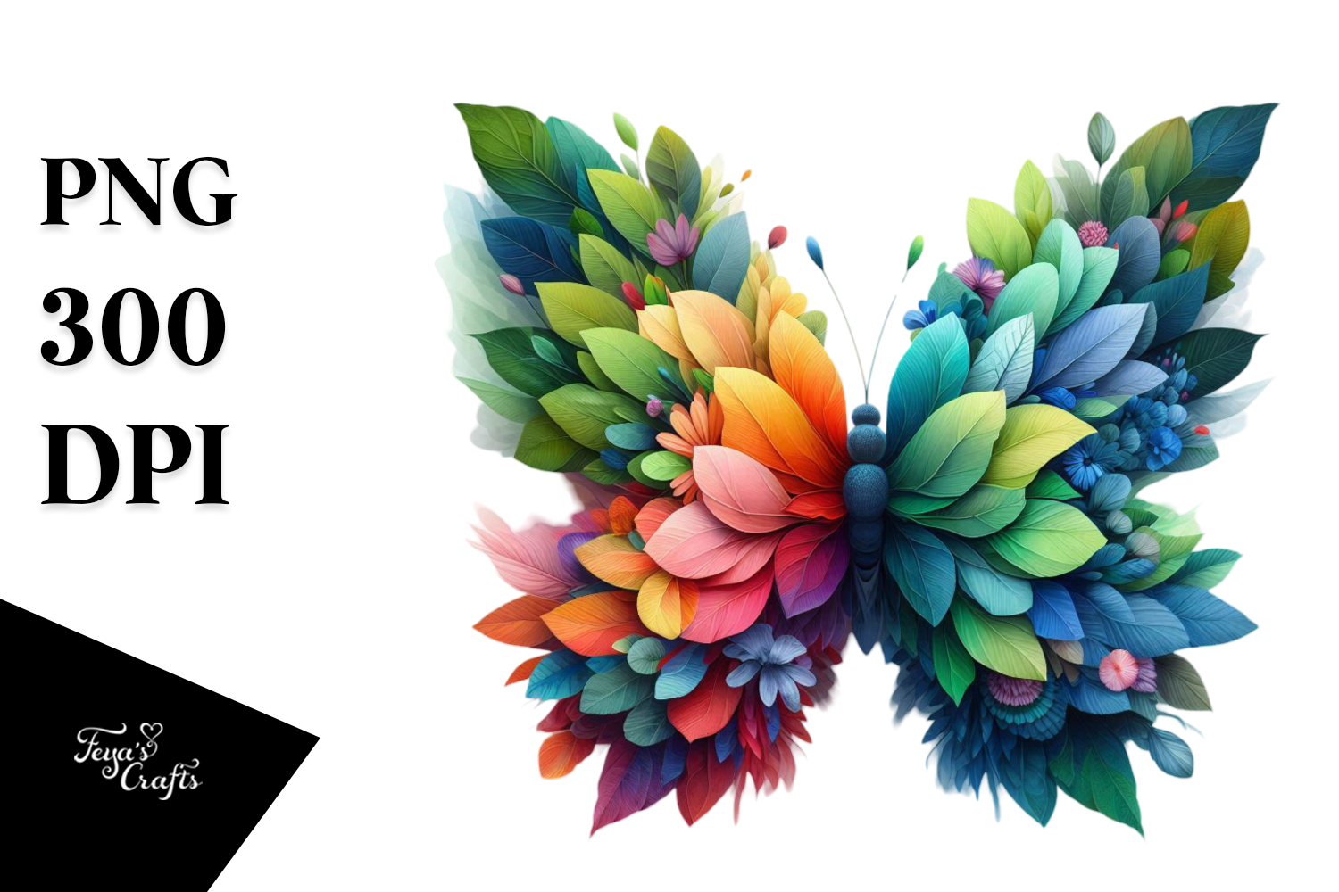 Abstract Vibrant Butterfly PNG Graphic by Anastasia Feya · Creative Fabrica