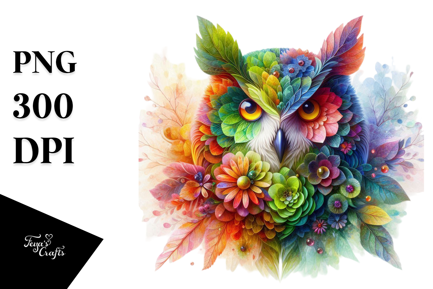 Abstract Vibrant Owl PNG Graphic by Anastasia Feya · Creative Fabrica