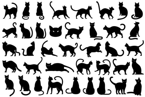 Clean minimal Cat Silhouette SVG for Cricut vinyl and HTV crafts