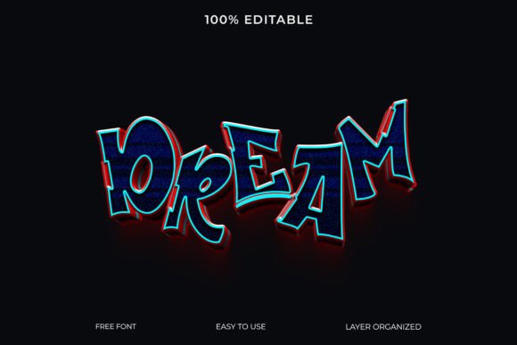 Dream 3d Text Effect Style Grafica Stili di livello Di Imamul0