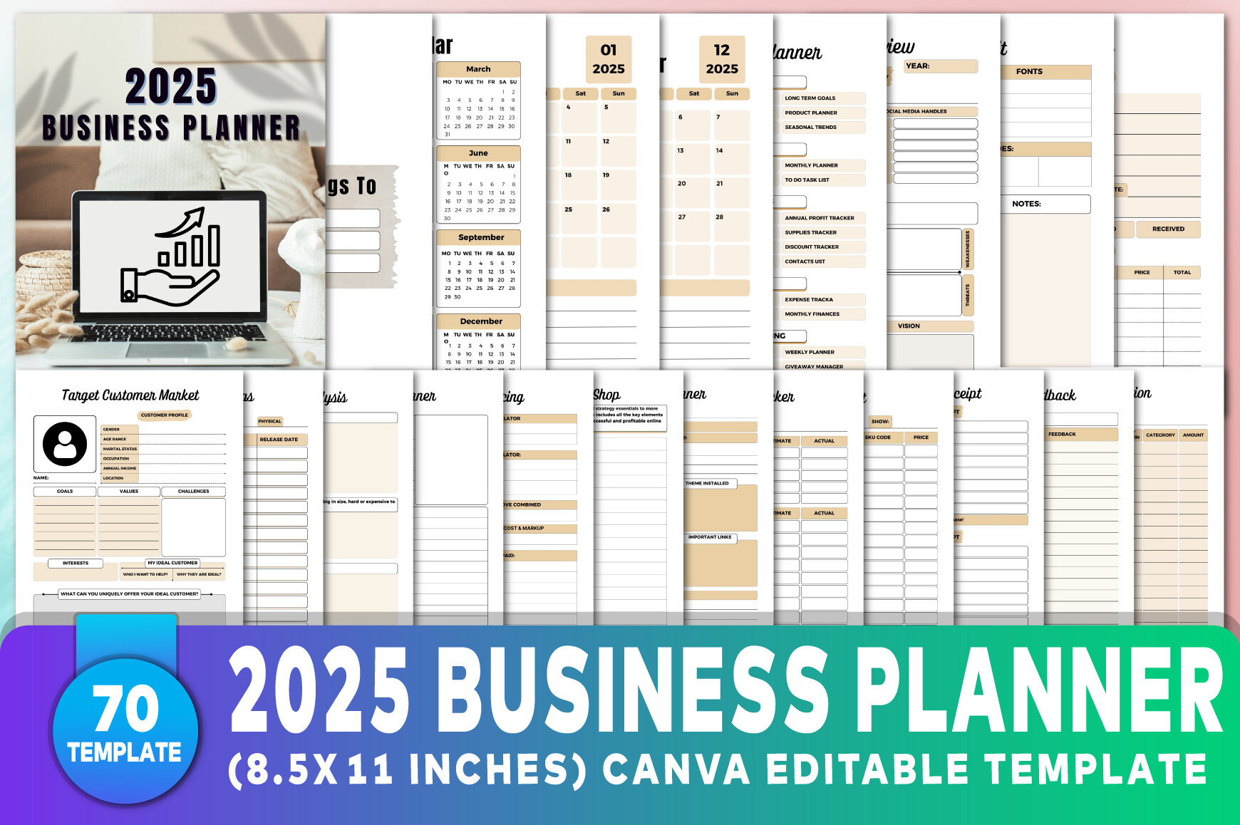 Editable 2025 Business Planner Graphic by KDP GRAVITY · Creative Fabrica