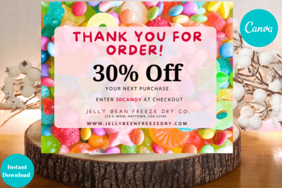 Freeze Dry Candy Thank You CanvaTemplate