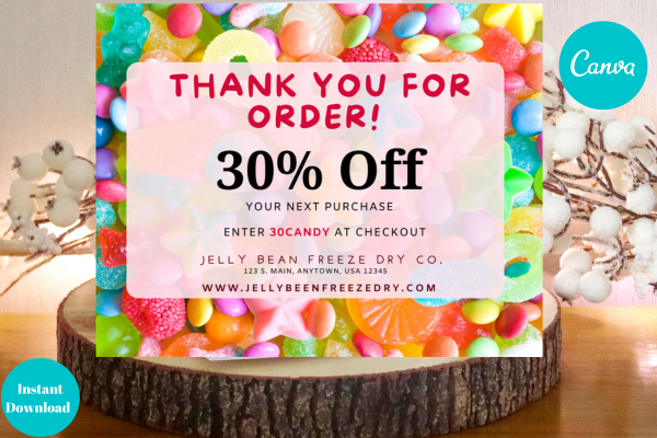 Freeze Dry Candy Thank You CanvaTemplate