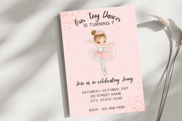 Girl Dancer Birthday Invite Template