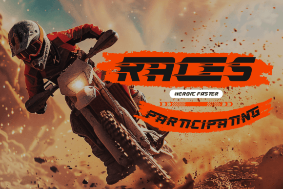 Heroic Faster Font PNG with transparent background - Preview 1