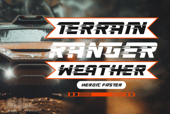 Heroic Faster Font PNG with transparent background - Preview 3