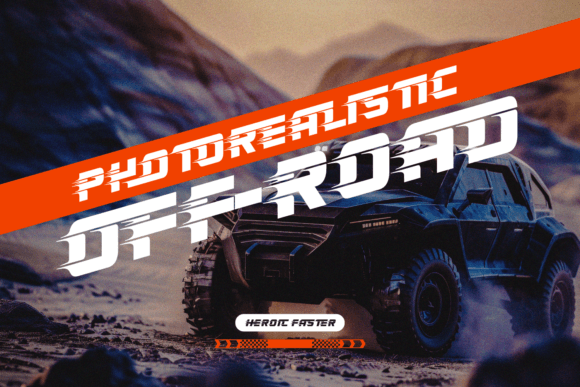 Heroic Faster Font PNG with transparent background - Preview 4