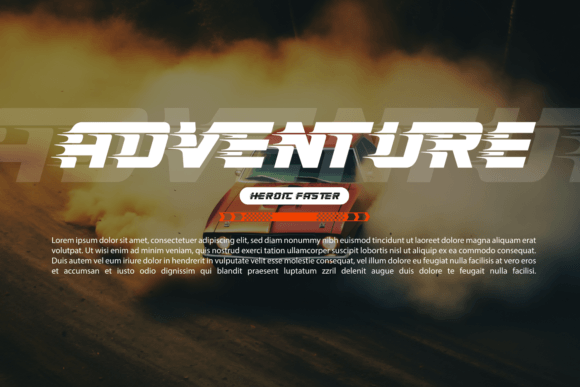 Heroic Faster Font PNG with transparent background - Preview 5