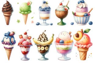 Ice Cream Clipart Collection Graphic by applelemon1234 · Creative Fabrica