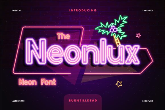 Neonlux Font PNG with transparent background - Preview 1