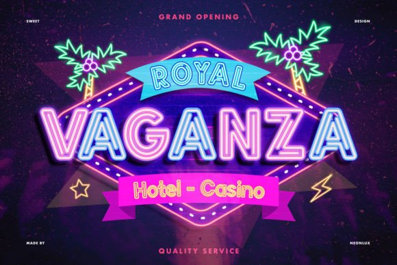 Neonlux Font PNG with transparent background - Preview 3