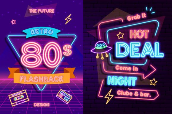 Neonlux Font PNG with transparent background - Preview 4