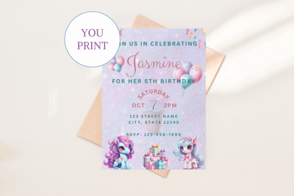 Pony Girl Birthday Invite Template