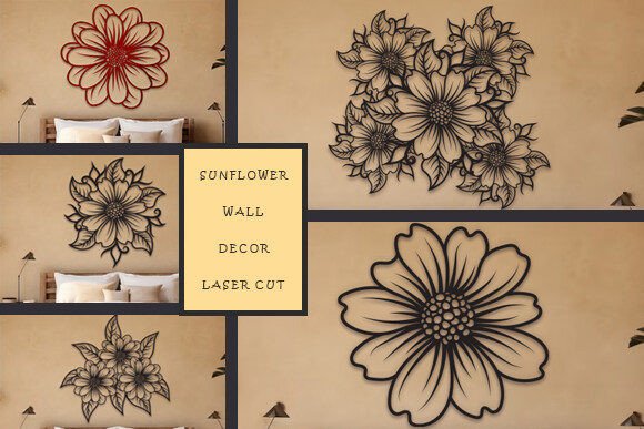Sunflower Wall Art Laser Cut SVG Bundle