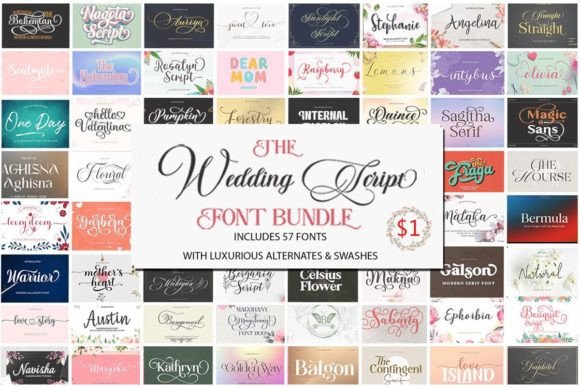 The Wedding Script Font Bundle