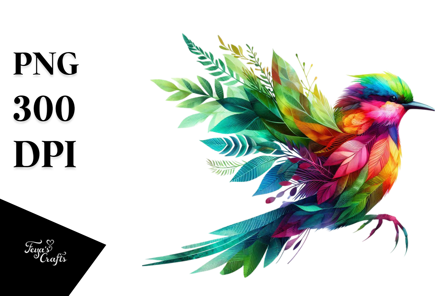 Vibrant Abstract Bird PNG Graphic by Anastasia Feya · Creative Fabrica