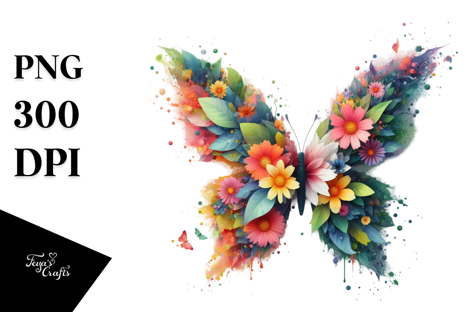 Vibrant Abstract Butterfly PNG Graphic by Anastasia Feya · Creative Fabrica