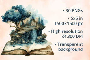 Watercolor Fantasy Books Clipart Graphic by altendi · Creative Fabrica