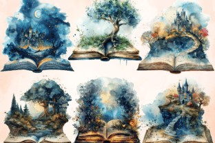 Watercolor Fantasy Books Clipart Graphic by altendi · Creative Fabrica