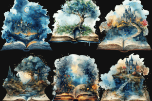 Watercolor Fantasy Books Clipart Graphic by altendi · Creative Fabrica