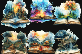 Watercolor Fantasy Books Clipart Graphic by altendi · Creative Fabrica