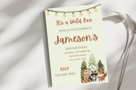 Woodland Birthday Invitation Template