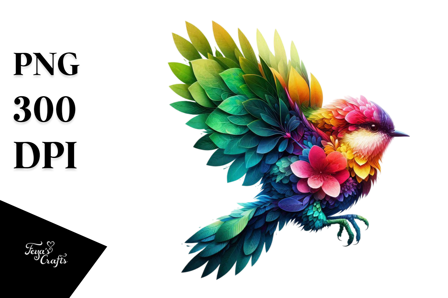 A Vibrant Abstract Bird PNG Graphic by Anastasia Feya · Creative Fabrica
