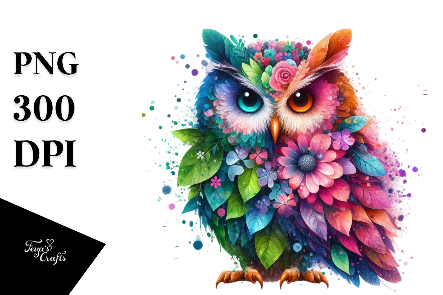 A Vibrant Abstract Owl PNG Graphic by Anastasia Feya · Creative Fabrica