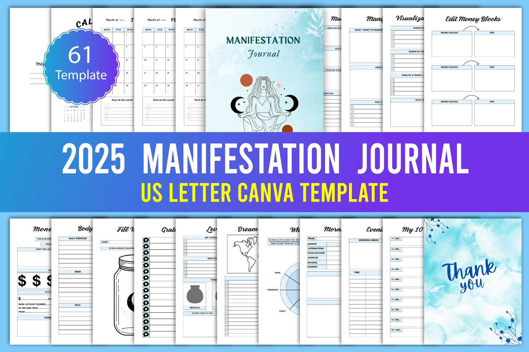 2025 Manifestation Journal Canva Graphic by designmela01 · Creative Fabrica