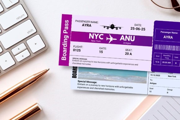 Antigua Trip Surprise Gift Ticket Canva