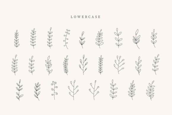 Beach Leaves Font PNG with transparent background - Preview 2