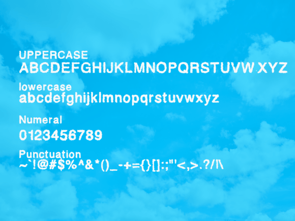 Cloud Bubble Font PNG with transparent background - Preview 1