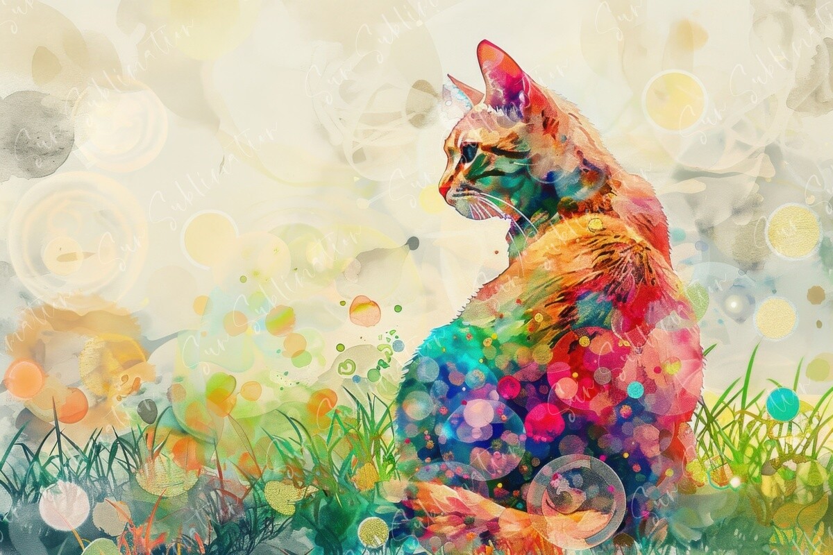 Cat Creative Sample Colorful Cat Art Graphic by Sun Sublimation · Creative Fabrica