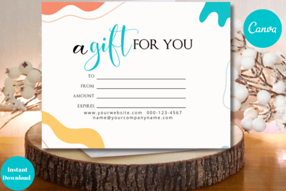 Colorful Gift Voucher, Canva Template