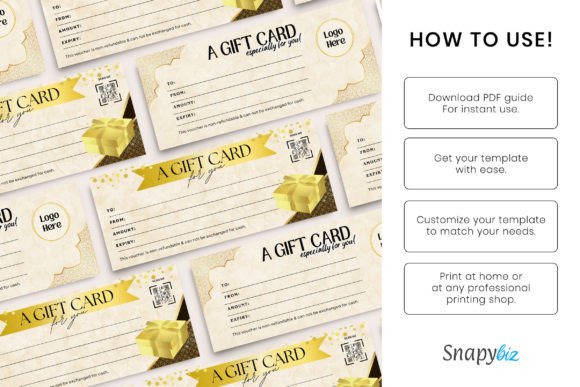 Gold Gift Certificate Canva Template