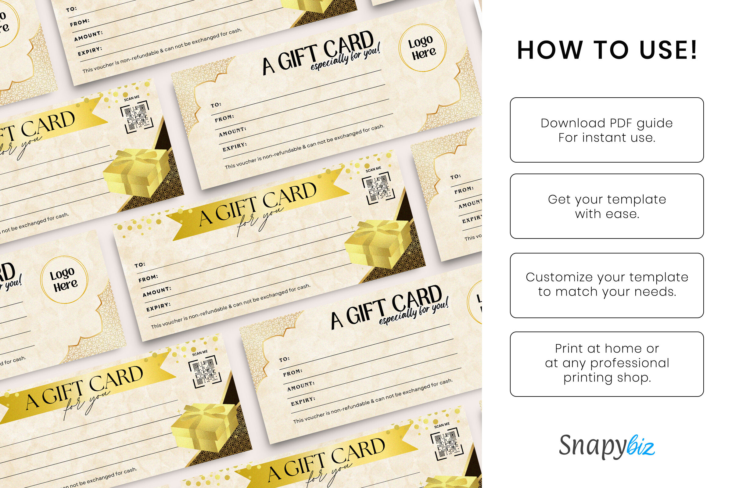 Gold Gift Certificate Canva Template