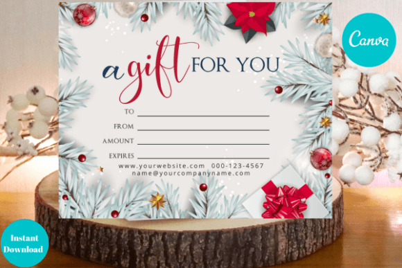 Holiday Gift Card Canva Template Graphics