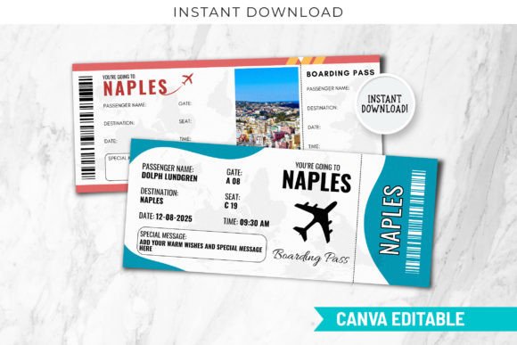 Naples Trip Surprise Gift Ticket Canva