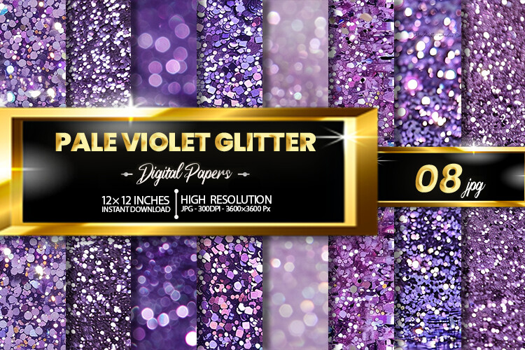 Pale Violet Glitter Digital Papers Graphic by Hurairagraphics ...