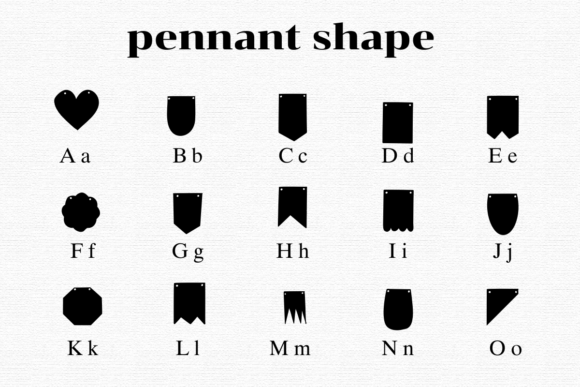 Pennant Shape Font PNG with transparent background - Preview 1