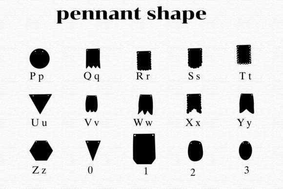 Pennant Shape Font PNG with transparent background - Preview 2